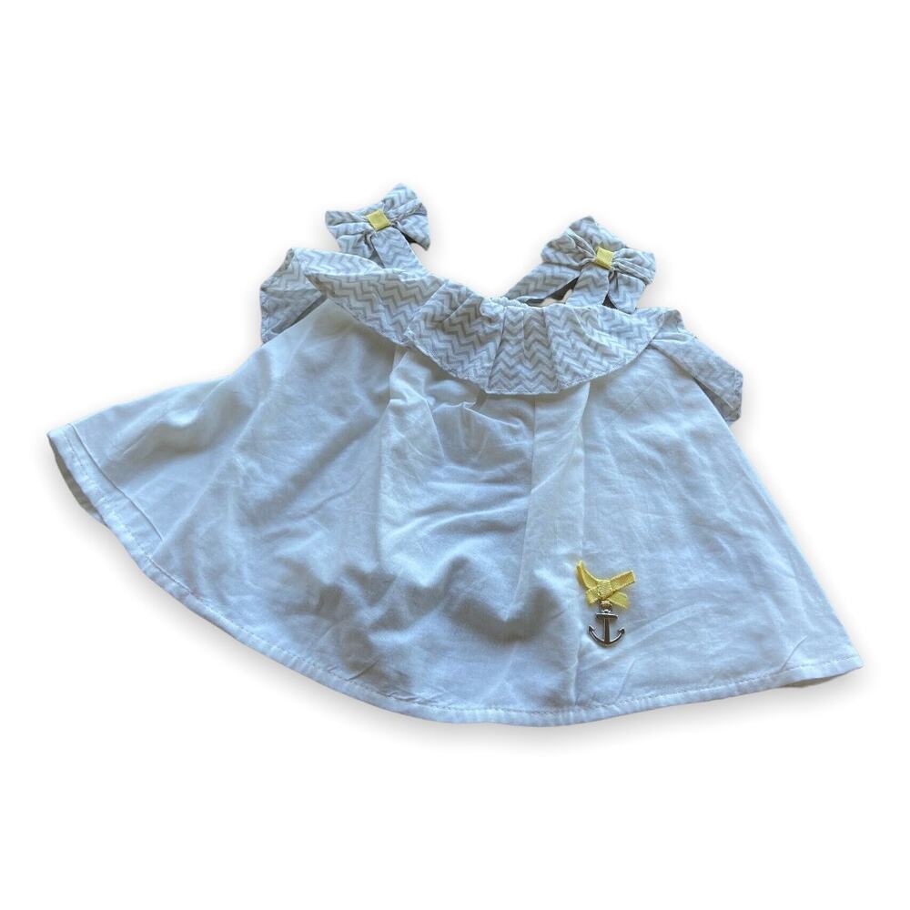 Maggie & Zoe Off White Gray Anchor Woven Tank NEW NWT 6 mo‎